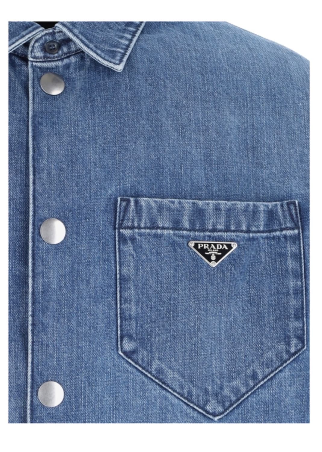 프라다 삼각로고 패딩 데님 오버핏 셔츠 자켓 라이트 블루 m 사이즈 상품이미지7