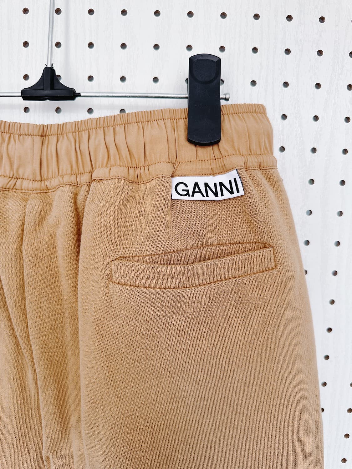 (정품/새상품) GANNI 가니 여성 브라운 자수 로고 스웻 팬츠 상품이미지3