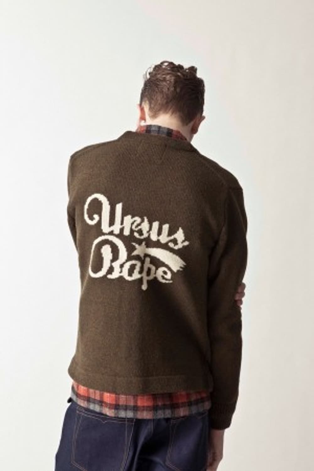 [XL] 베이프 브라운 울 가디건 상품이미지1