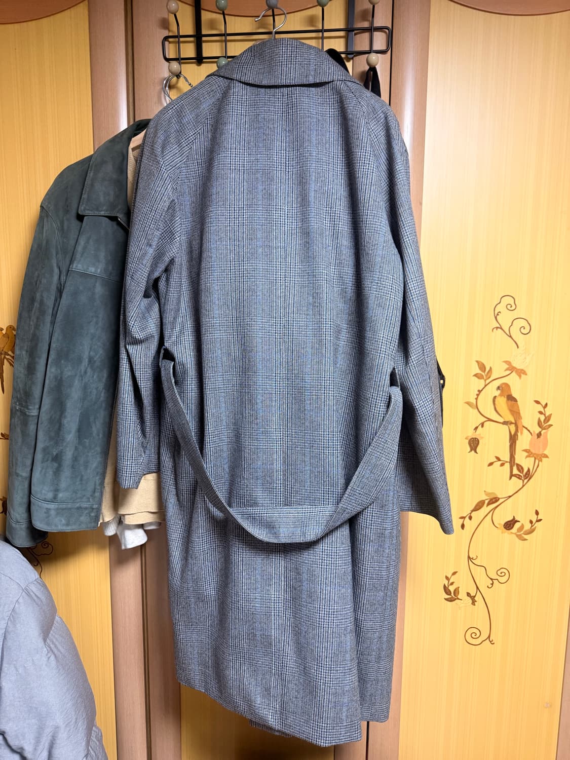 솔리드옴므 체크 울 트렌치 48 상품이미지2