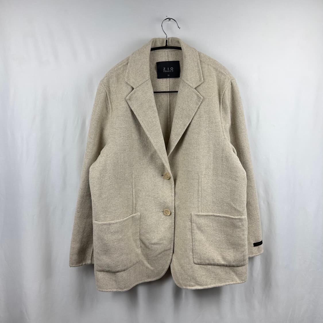 (77) 지오송지오 핸드메이드 울 헤링본 코트 자켓 상품이미지2