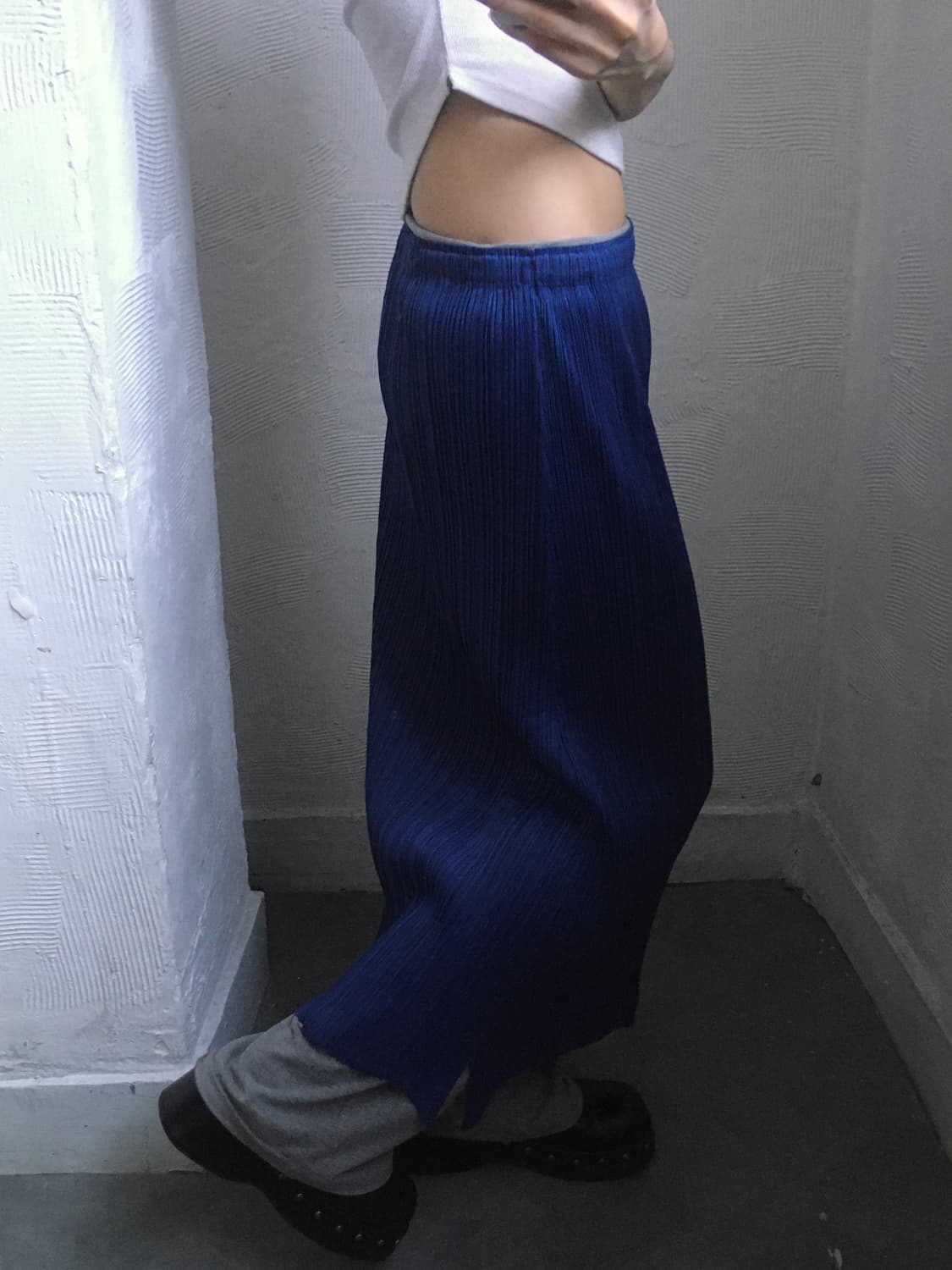 Pleats Please 플리츠플리즈 블루 플리츠 롱 스커트  상품이미지2