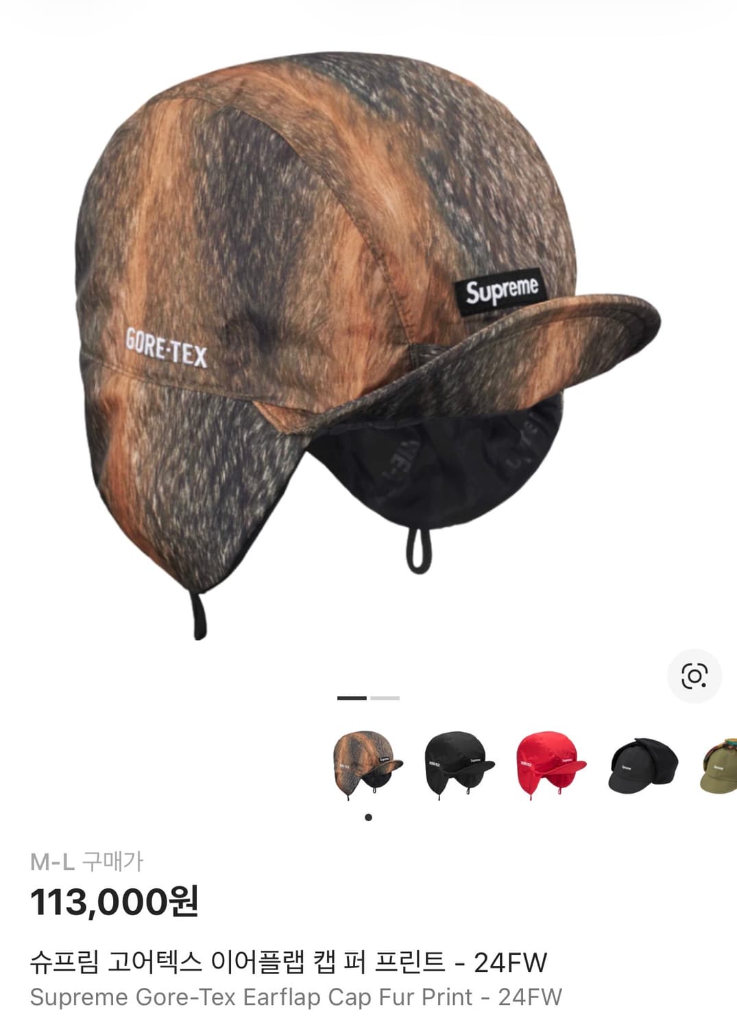 슈프림 고어텍스 이어플랩 캡 퍼 프린트 - 24FW 상품이미지1