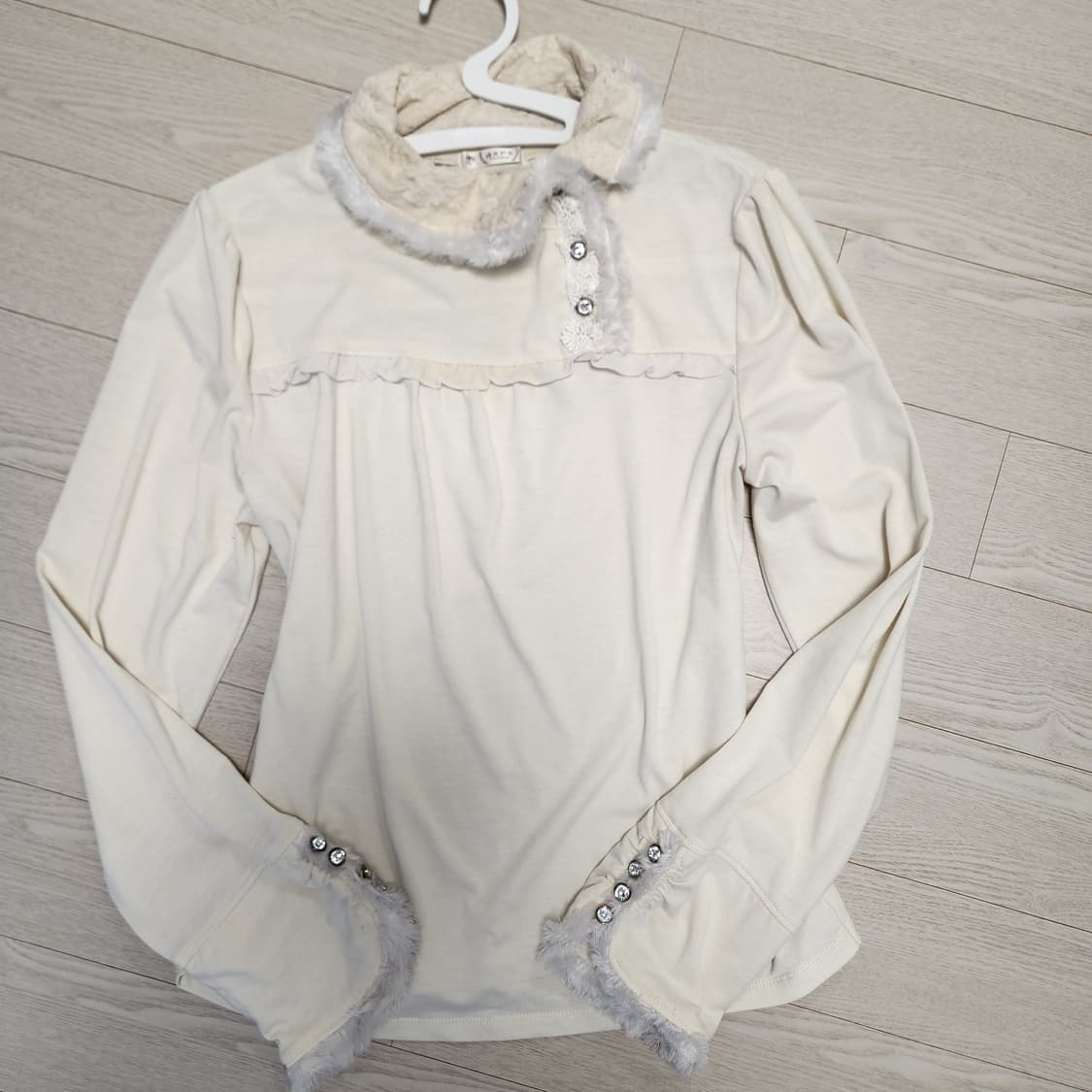 2월까지 희귀 액시즈팜 아이보리 퍼 장식 갸루 히메갸루 상품이미지1