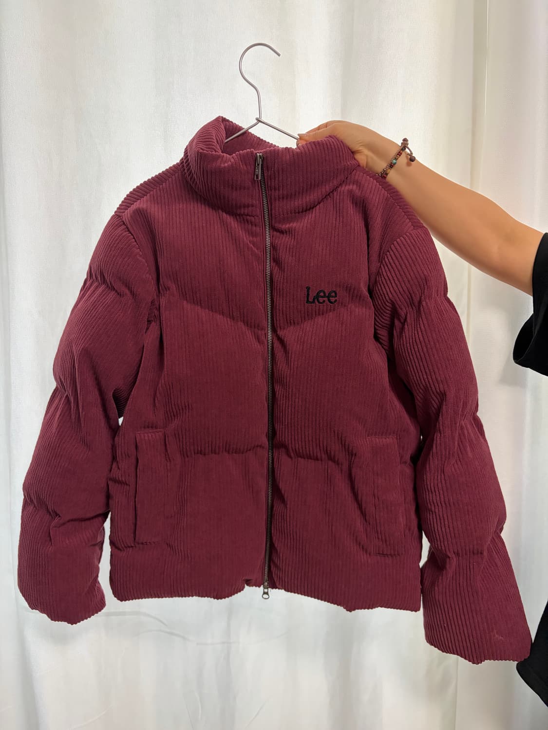 Lee 코튼 버건디 숏패딩 상품이미지1