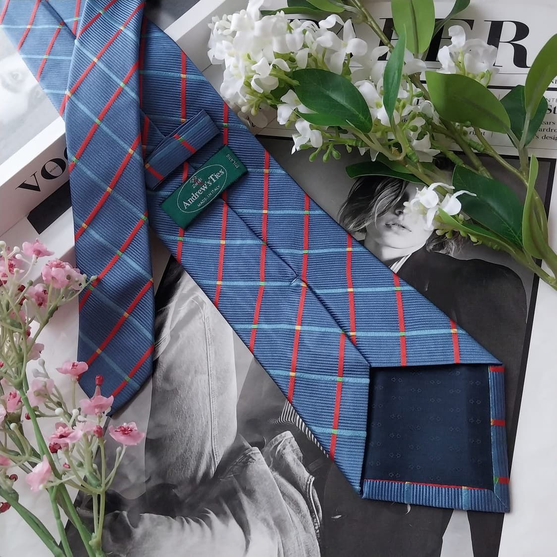 앤드류스 타이 실크 블루 체크 넥타이 9.1cm A+등급 K1680
 상품이미지6