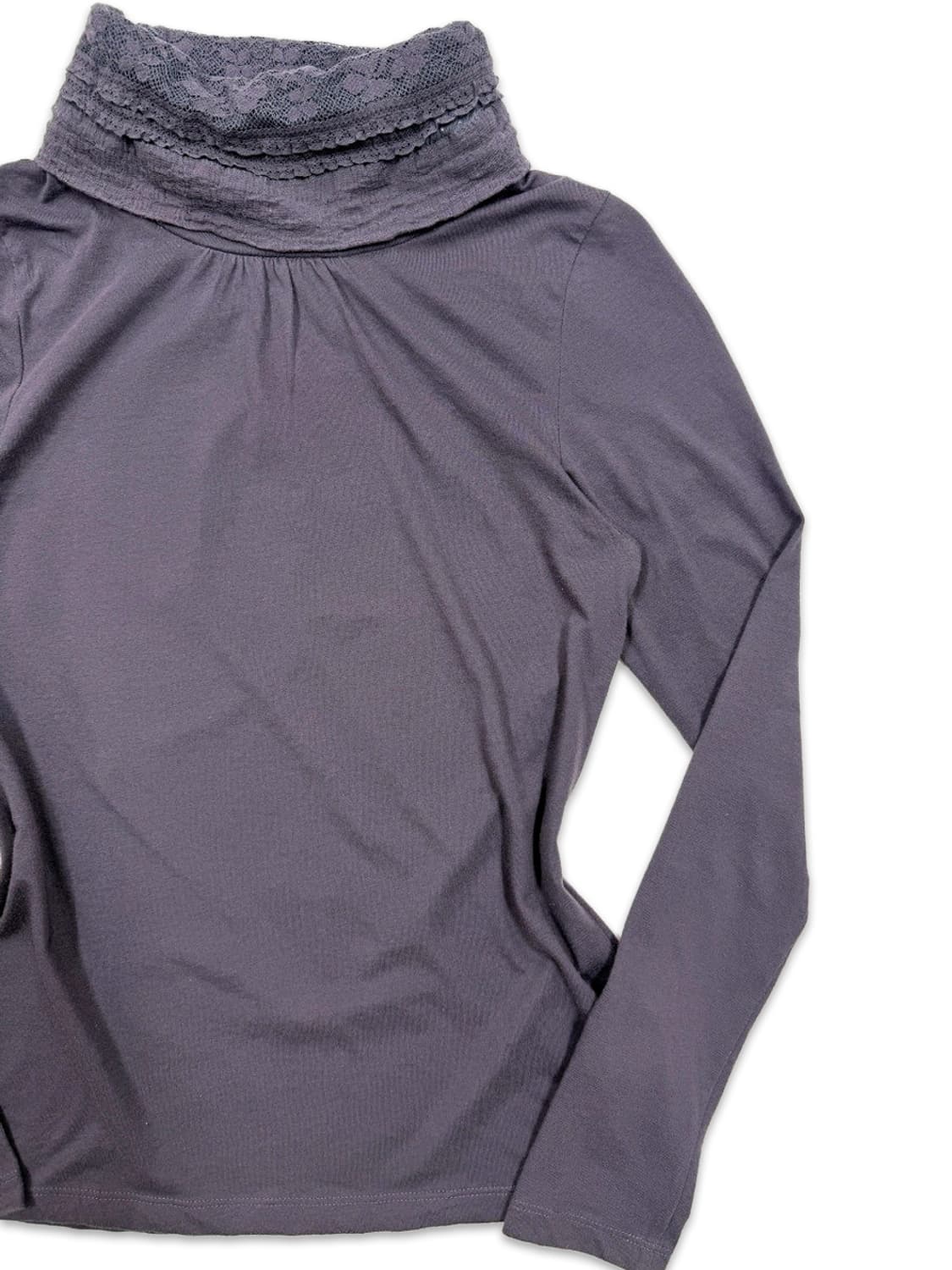 빈티지 퍼플 레이스 레이어드 긴팔티 상품이미지2