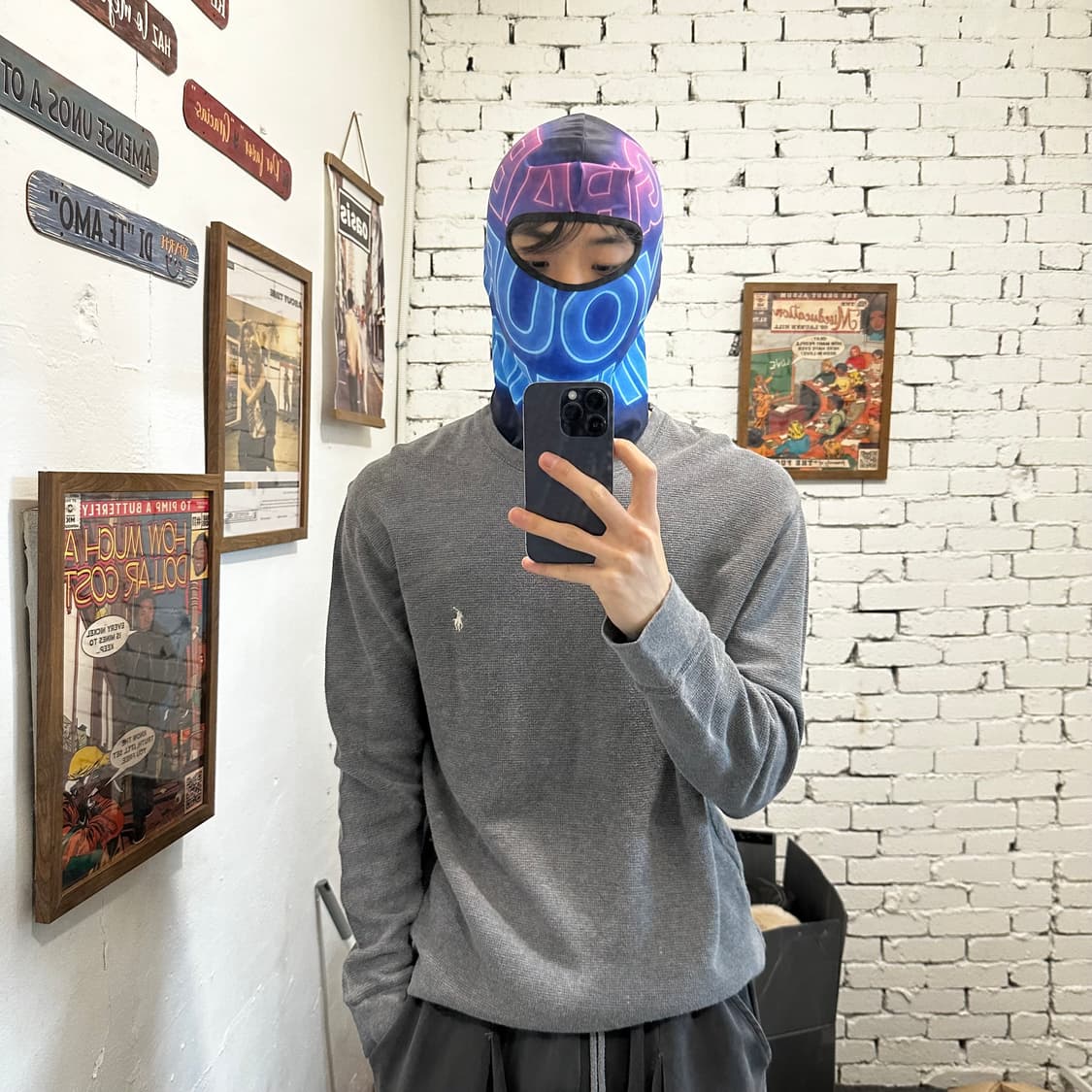 폴로 랄프로렌 차콜 와플 롱슬리브 L 상품이미지2