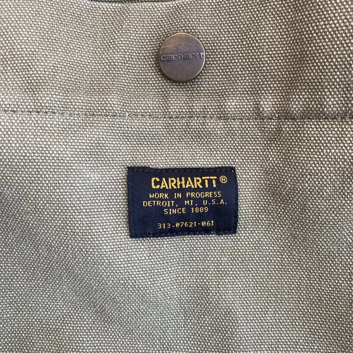 칼하트 WIP 올리브 캔버스 토트백 숄더백 상품이미지3