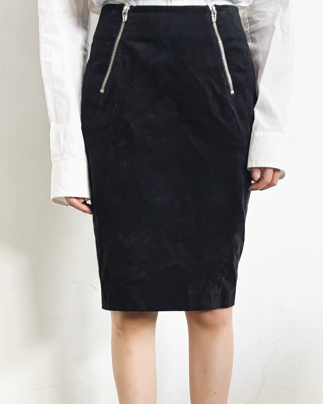 알렉산더왕 사선지퍼 핀 코듀로이 펜슬핏 스커트 상품이미지2