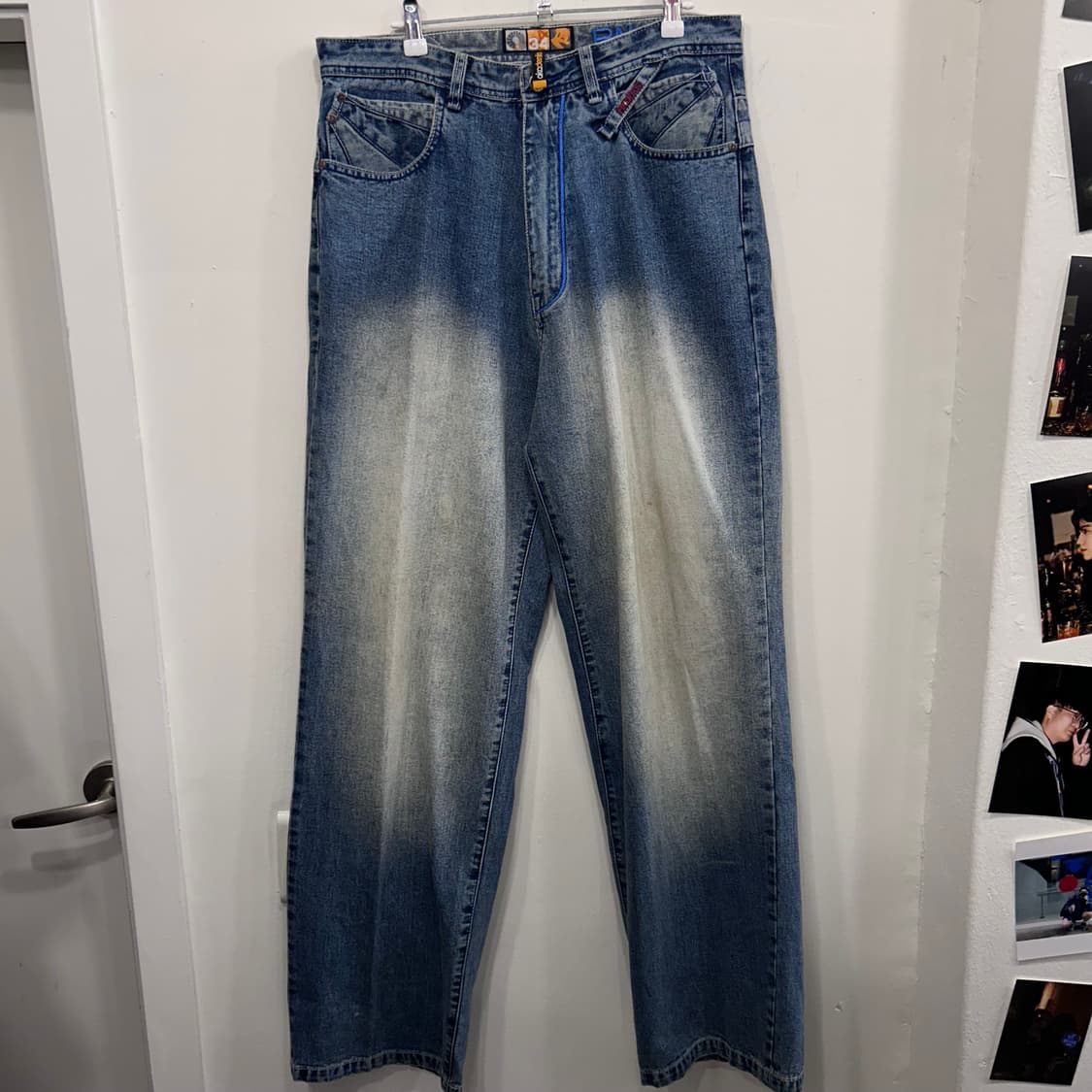 아카데믹 90s 와이드핏 배기 자수 데님팬츠 상품이미지2