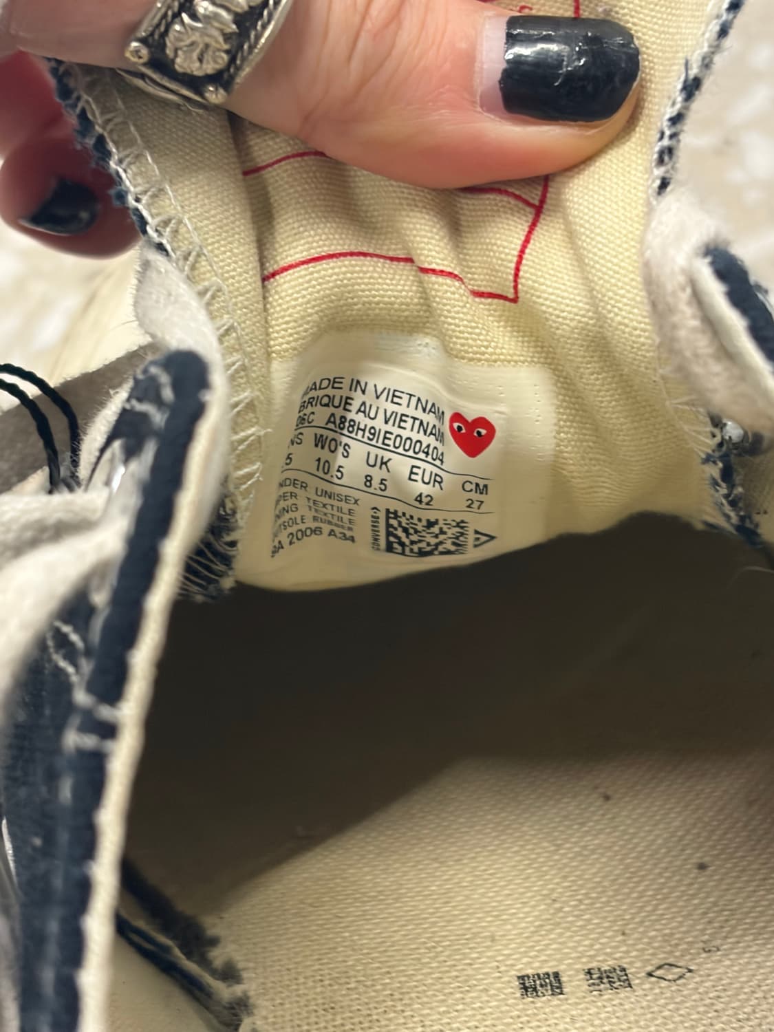 Comme des Garcons PLAY x Converse Black  상품이미지5