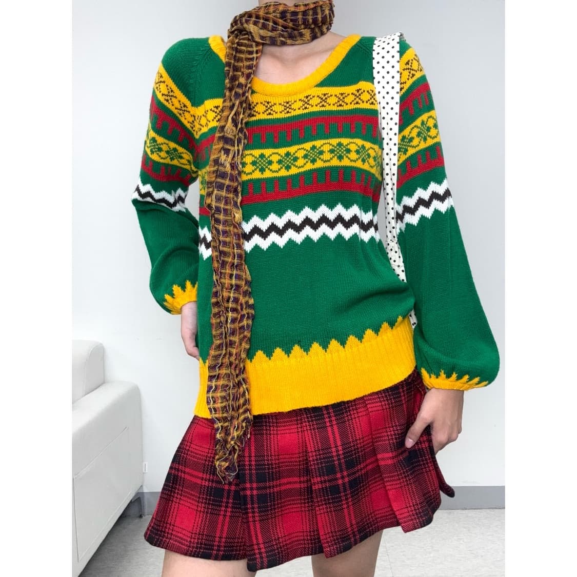 빈티지 체크 머플러 상품이미지2