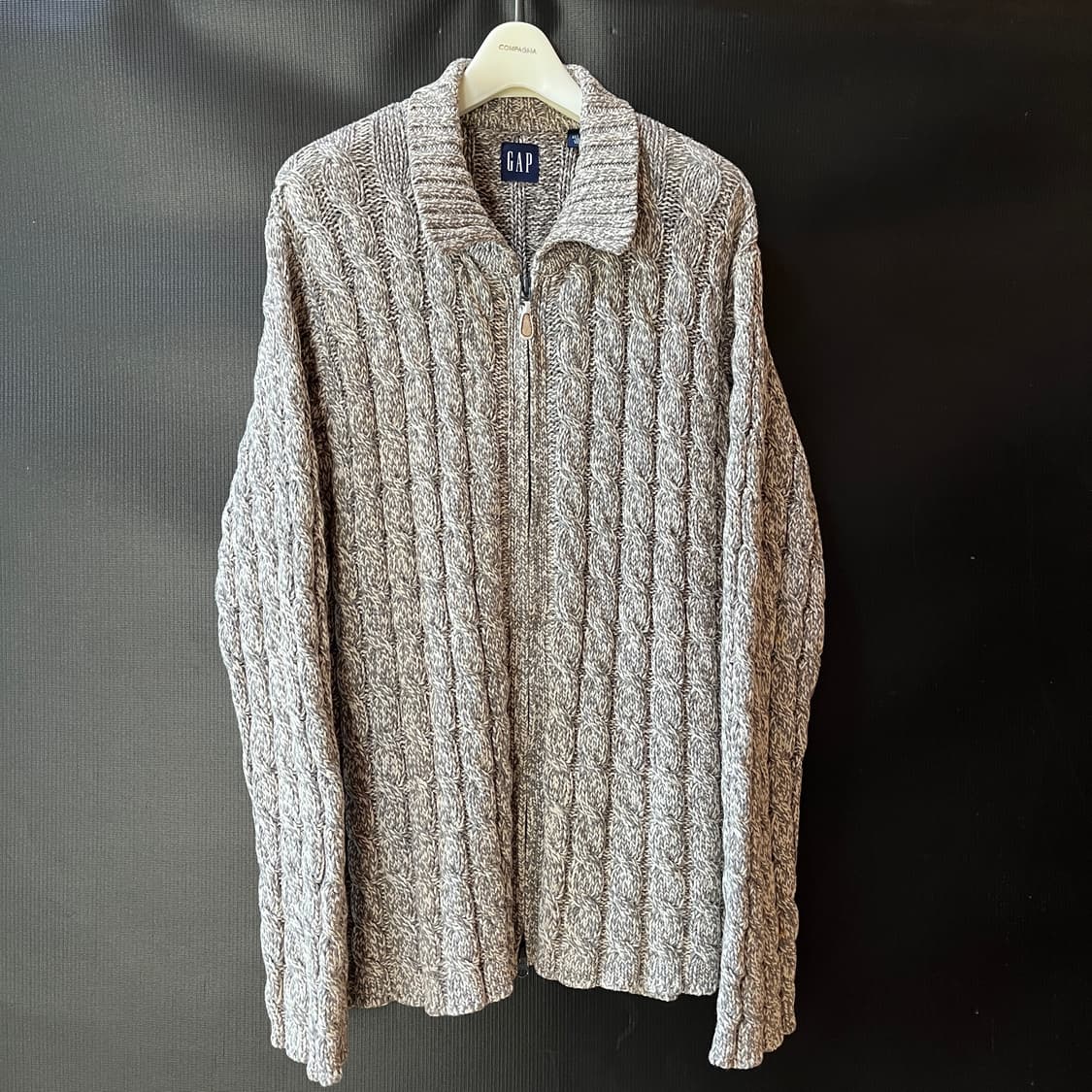 올드갭 홍콩 생산 케이블 니트 집업 2001 FALL 상품이미지2