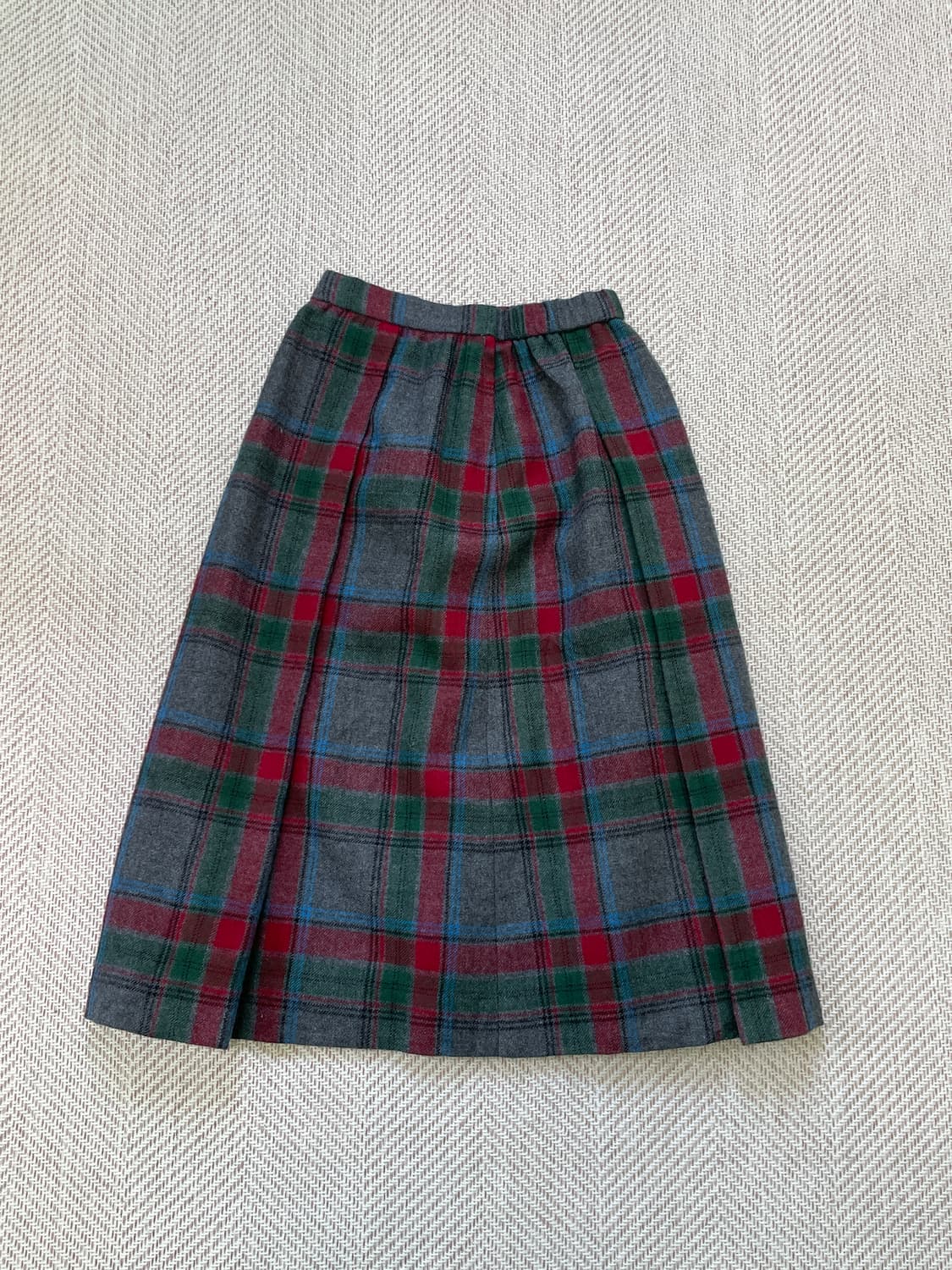 빈티지 울 클래식 체크 스커트  J03963 상품이미지4