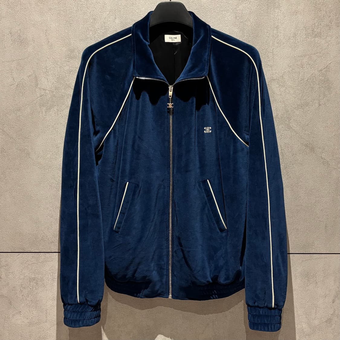 A+ / XL (105) 셀린느 트리오페 벨루어 트랙집업 블루 상품이미지1