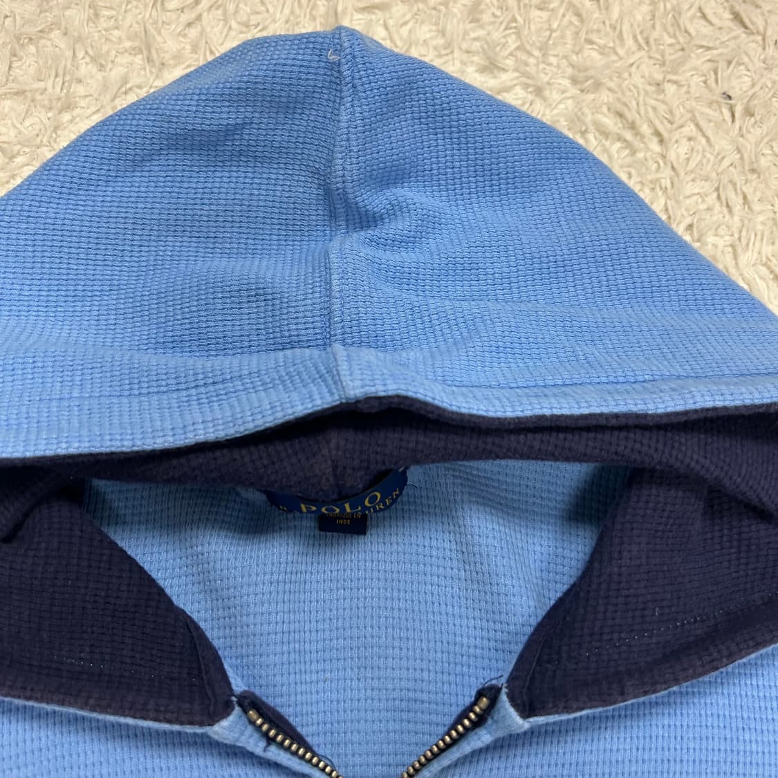 Polo Sky Blue Waffle Hood Zip-up 상품이미지6