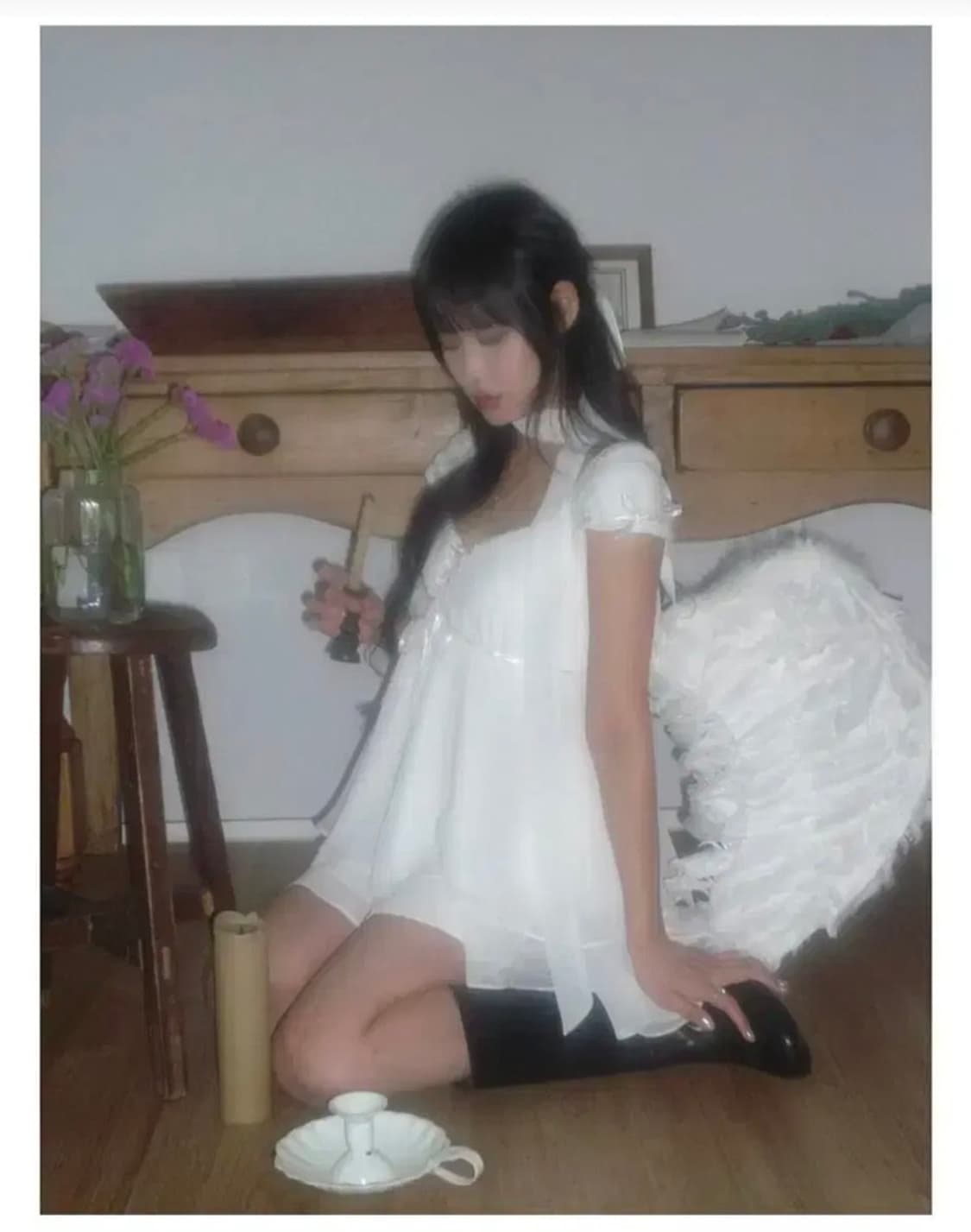 엔젤넘버555 엔넘파 스노우 엔젤 블라우스 화이트 상품이미지1