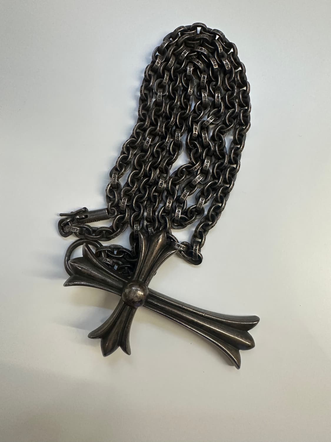 크롬하츠 실버 펜던트 페이퍼체인 30인치 일체형 상품이미지2