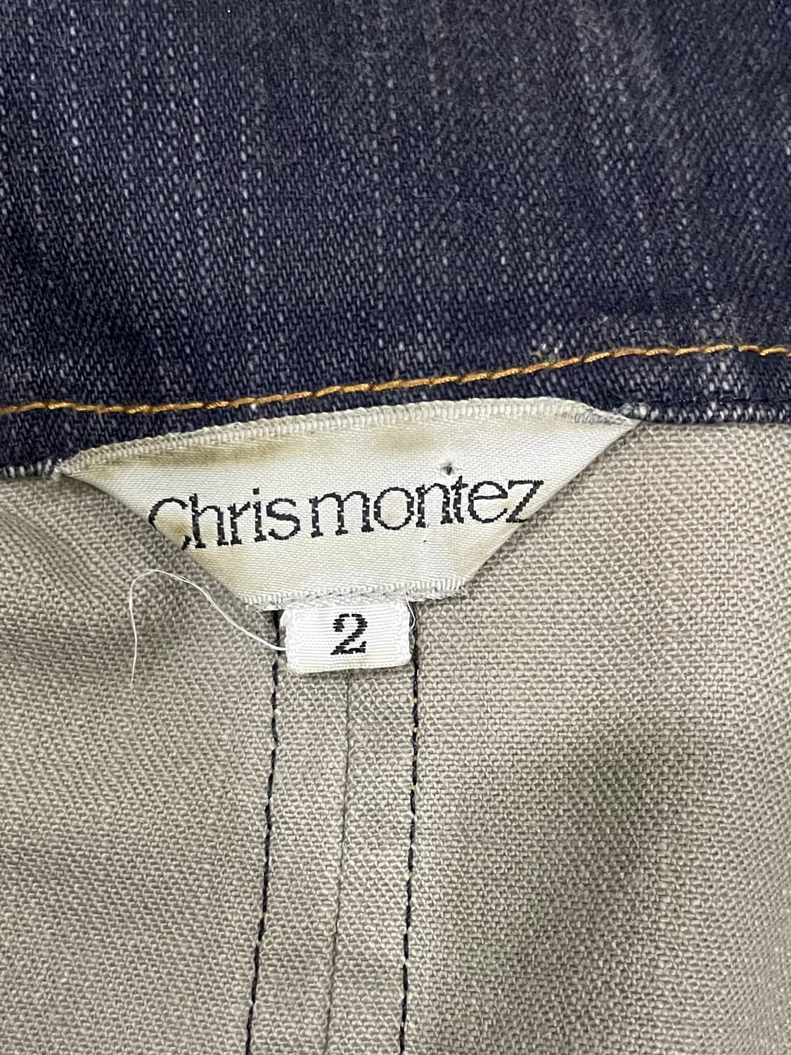 Jpn Chris montez 하이넥 사이드 신치백 슬림핏 데님자켓 상품이미지3