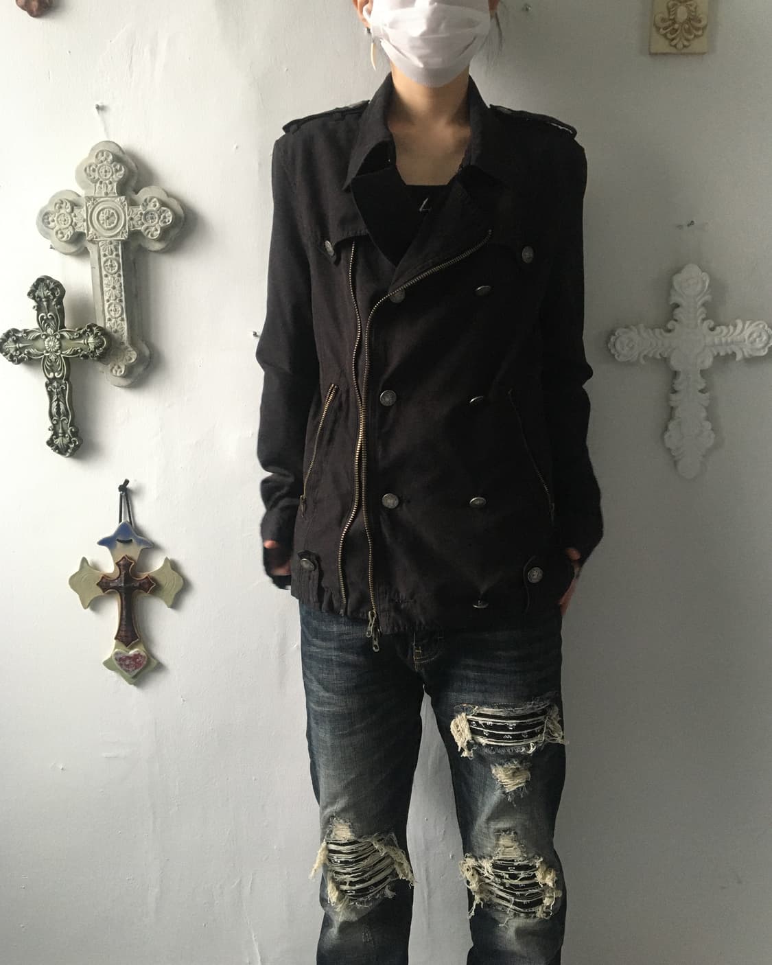 Double button rider jacket 상품이미지1