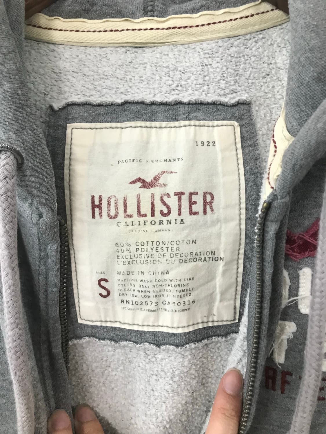 홀리스터 y2k 와투케 딱붙 그레이 후드집업 상품이미지7