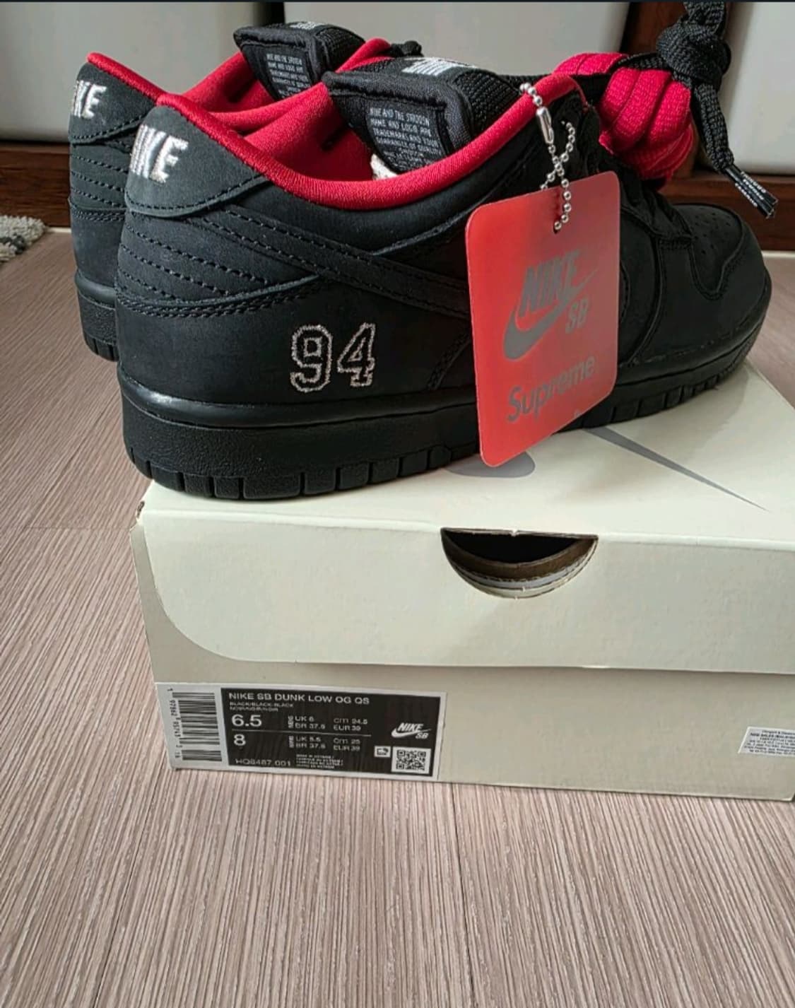 나이키 슈프림 덩크 로우 블랙  상품이미지4