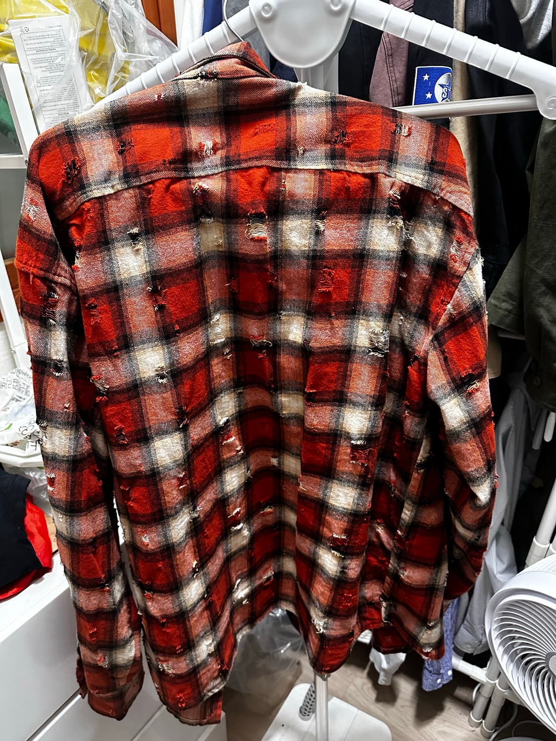 LEKIM 그런지 체크셔츠 (오렌지) 2사이즈 상품이미지3