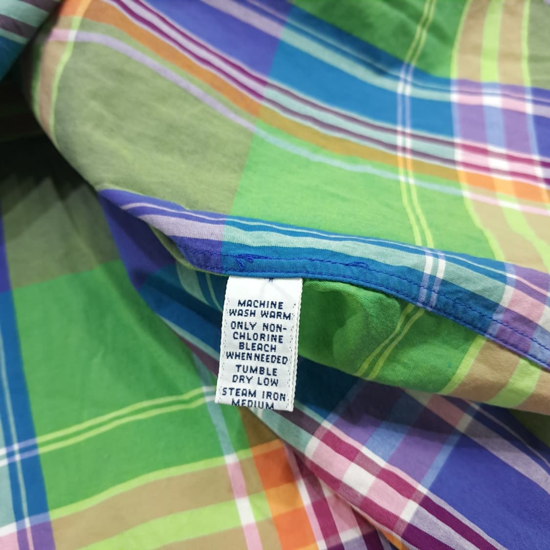 Co468 XL 폴로 랄프로렌 블루그린 매드라스 반팔 셔츠 남방 상품이미지5