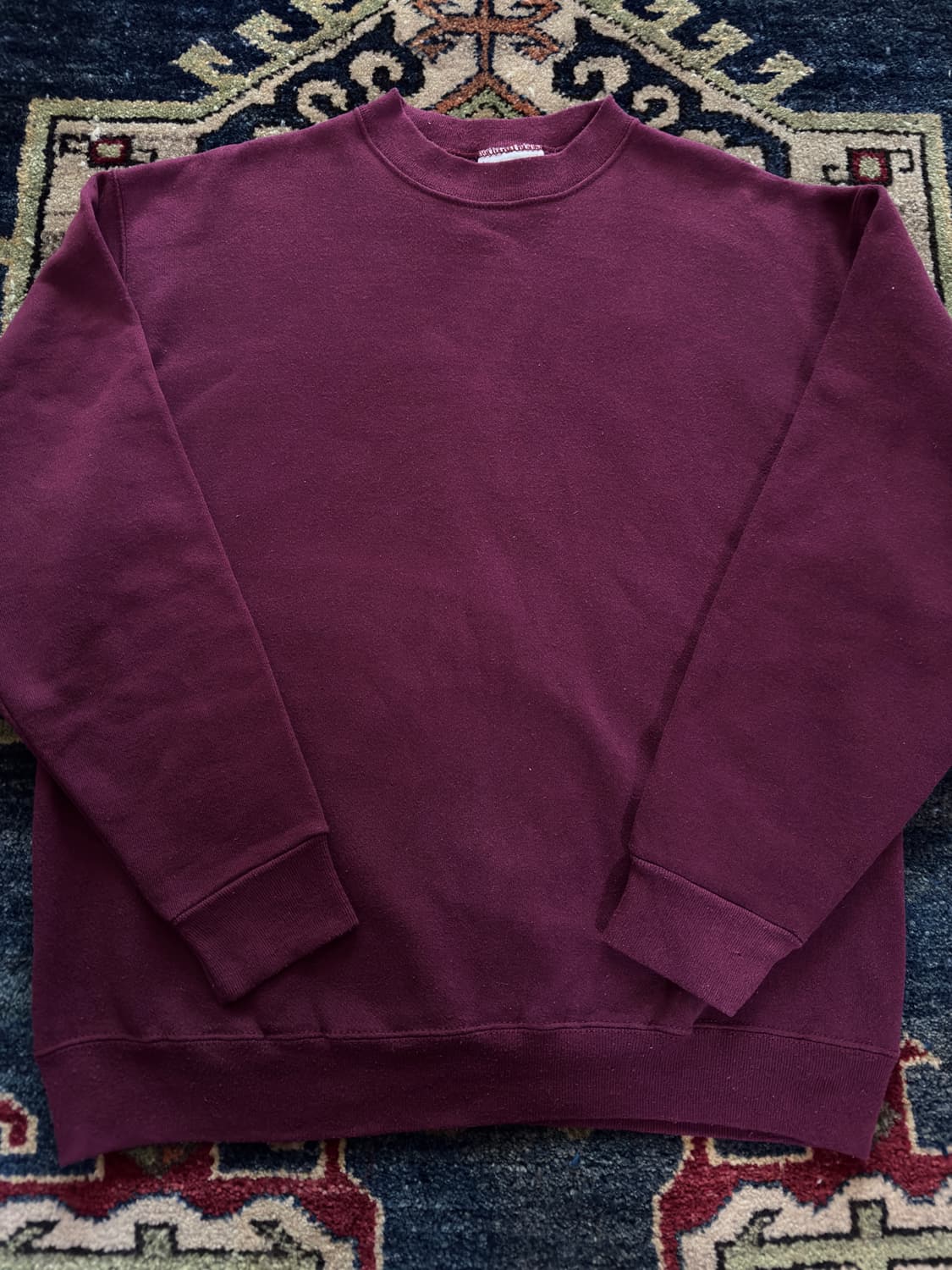 90s USA Maroon wine Plain sweatshirt 상품이미지3