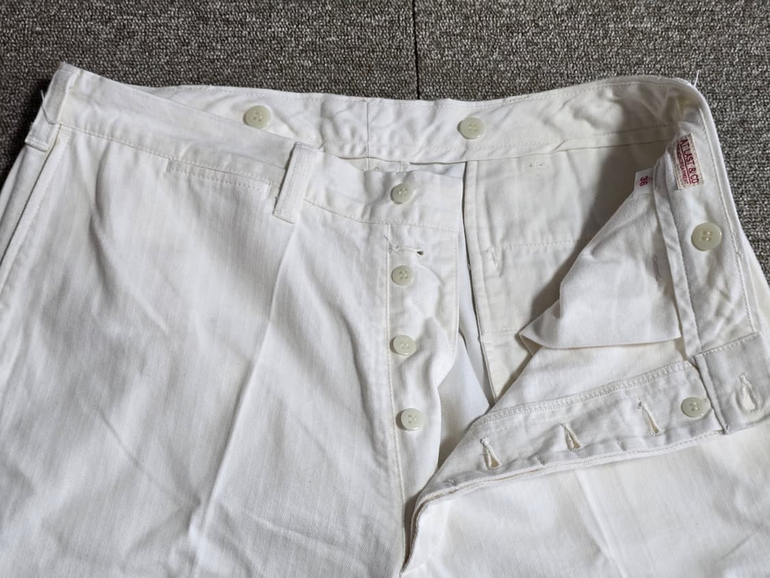 타임원클로딩 엣라코 헤링본 워크팬츠 36 화이트 트라우저 부처프로덕츠  상품이미지4