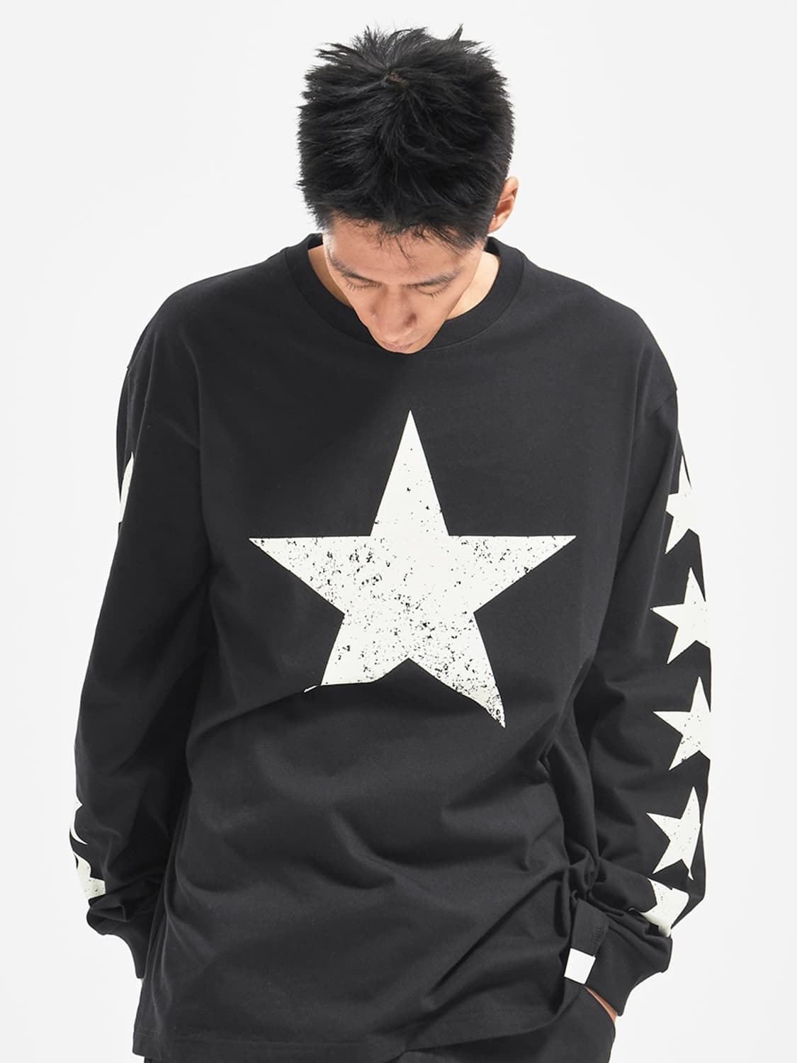 (새상품) 엑스트라오디너리 스타 롱 슬리브 차콜 M 쿄카 착용 상품이미지3