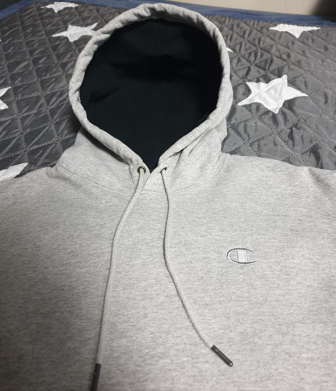 챔피온 어센틱 기모 후드티 그레이 (M) 상품이미지2