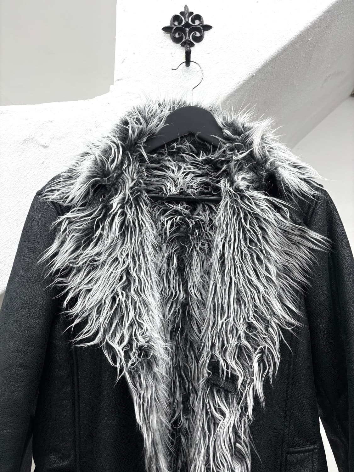 Semantic design fur crack washed coat ja 상품이미지3