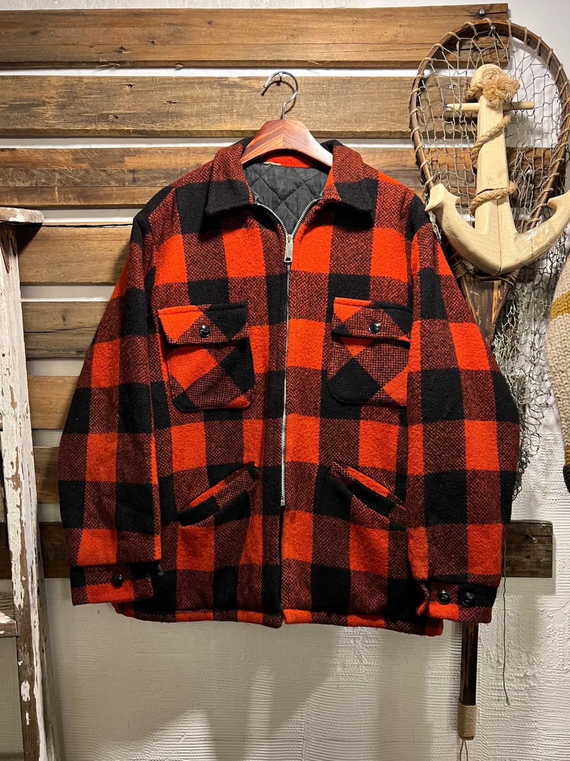 [L]7~80's USA 빈티지 매키노 울 크루저 헌팅 자켓 상품이미지1