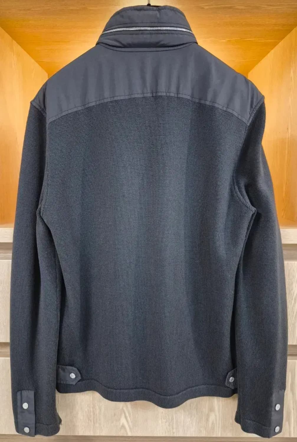 HERMES 하이브리드 레더 트리밍 니트 블루종 자켓 (M) 상품이미지2