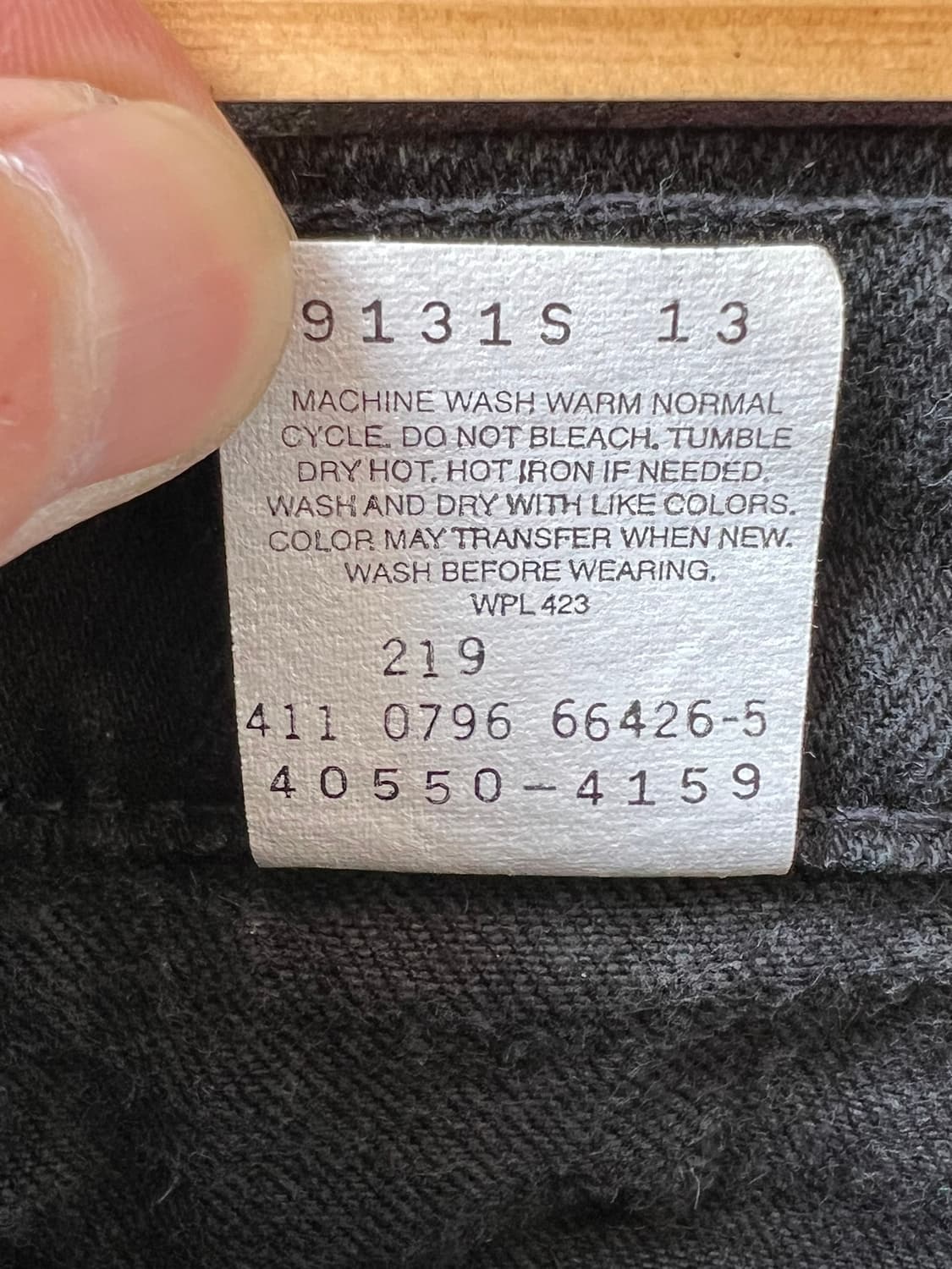 90's [34x32] 리바이스 550 오렌지탭 블랙 데님 팬츠 상품이미지7