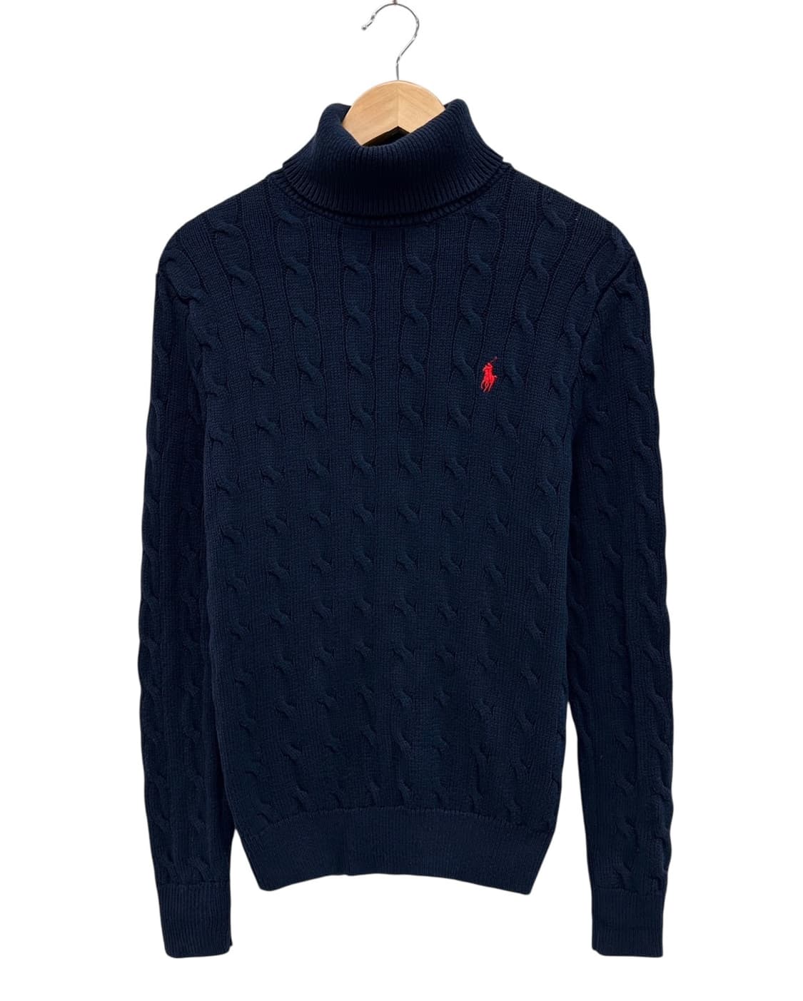 폴로 폴라넥 케이블 꽈배기 니트 네이비 (XS) 상품이미지1