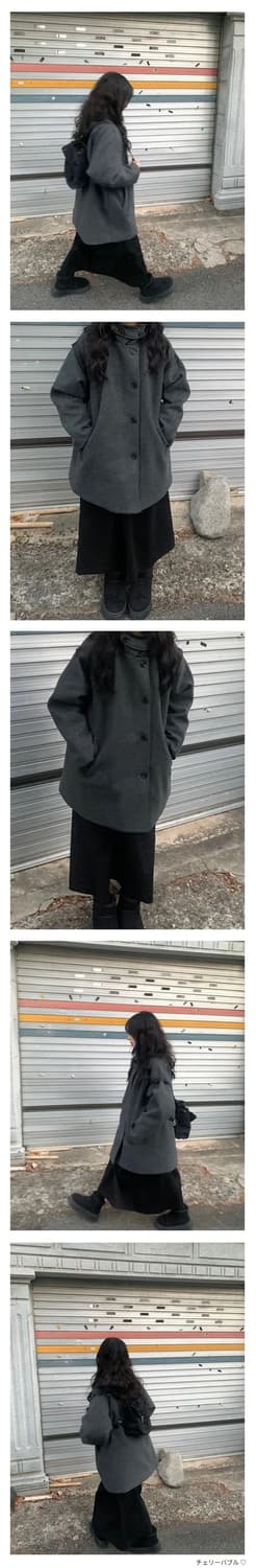 젠버 하이넥카라 하프 코트 (블랙색상) 상품이미지2