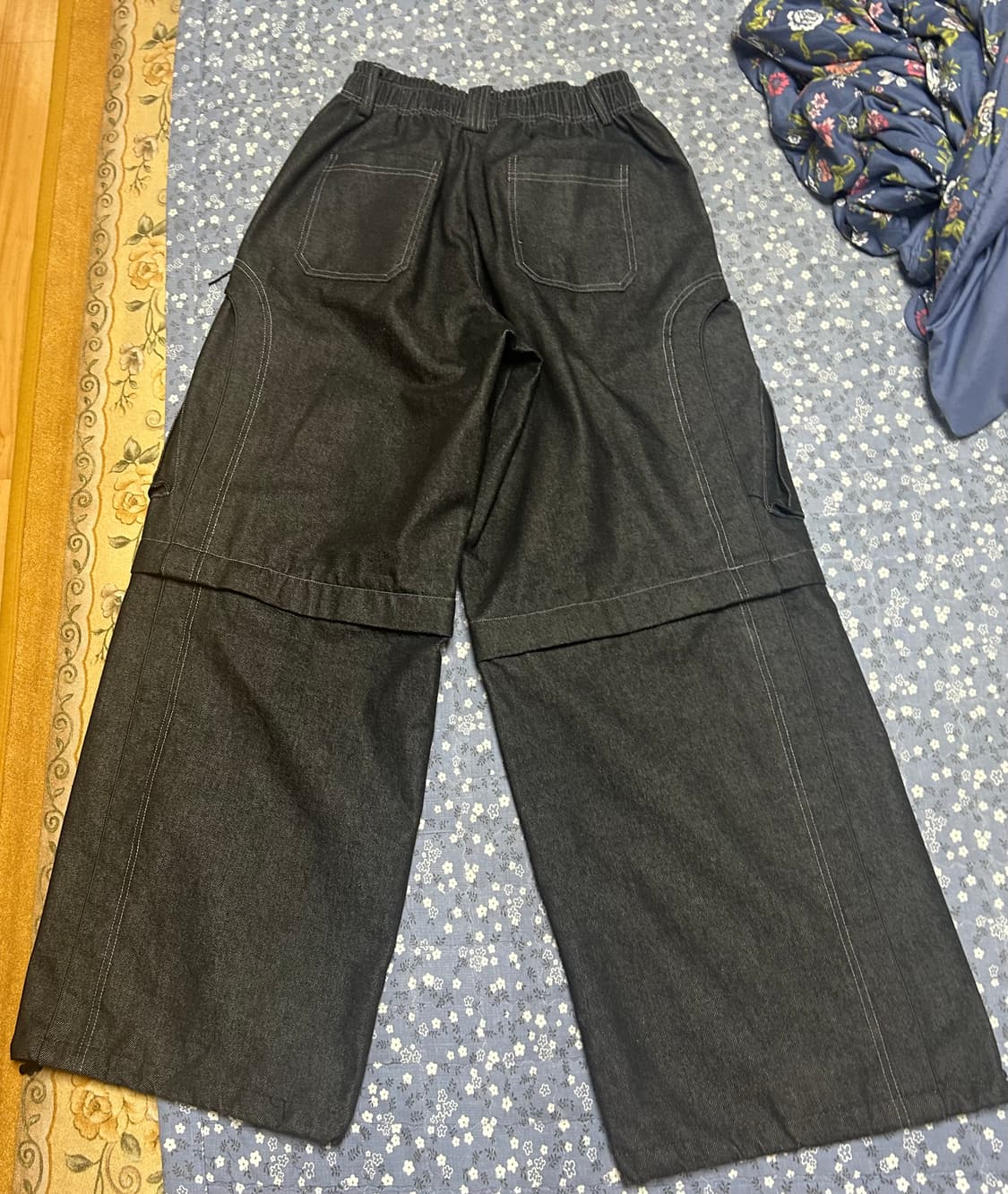 RIVET CARGO CONVERTIBLE DENIM PANTS - BL 상품이미지2