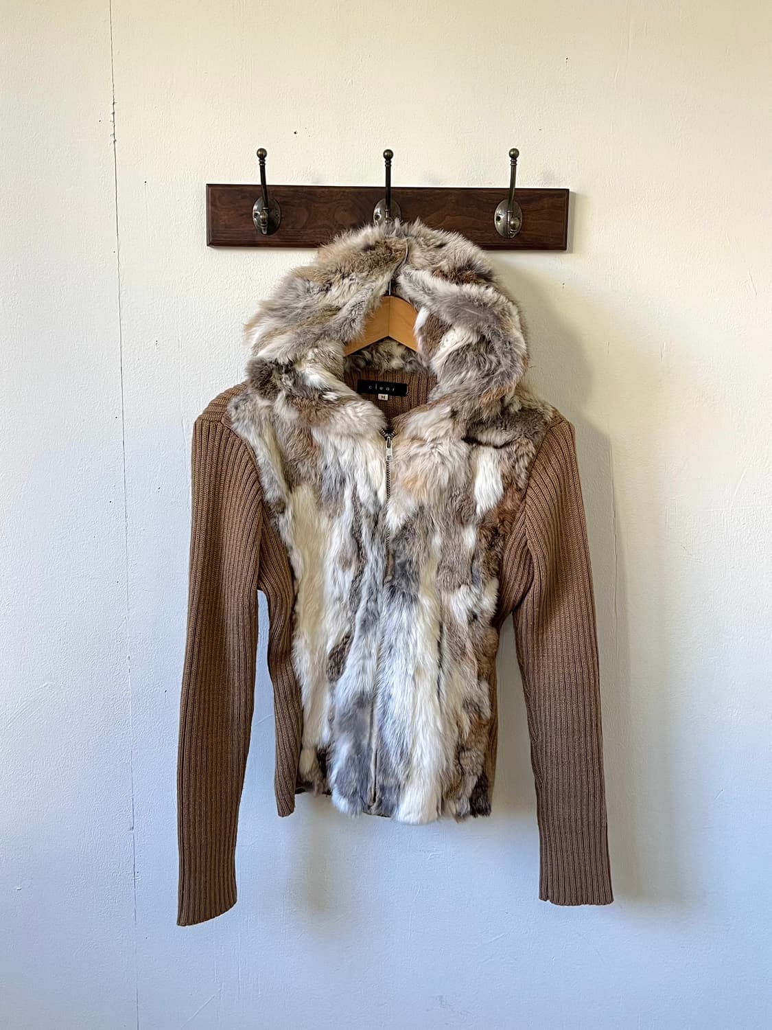 clear 페이크 퍼 후드 자켓  상품이미지1