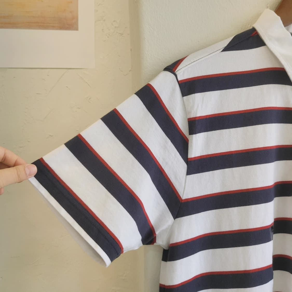 Topvalu 스트라이프 카라 반팔티(미착용 새제품) 상품이미지4