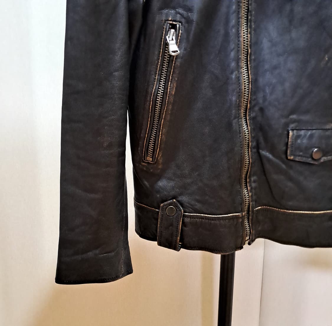 (택포) 자라 빈티지 워싱 양가죽 자켓 L B9 상품이미지3