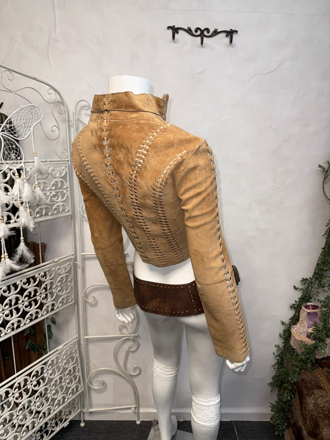 Camel real suede western stitched jk 상품이미지3
