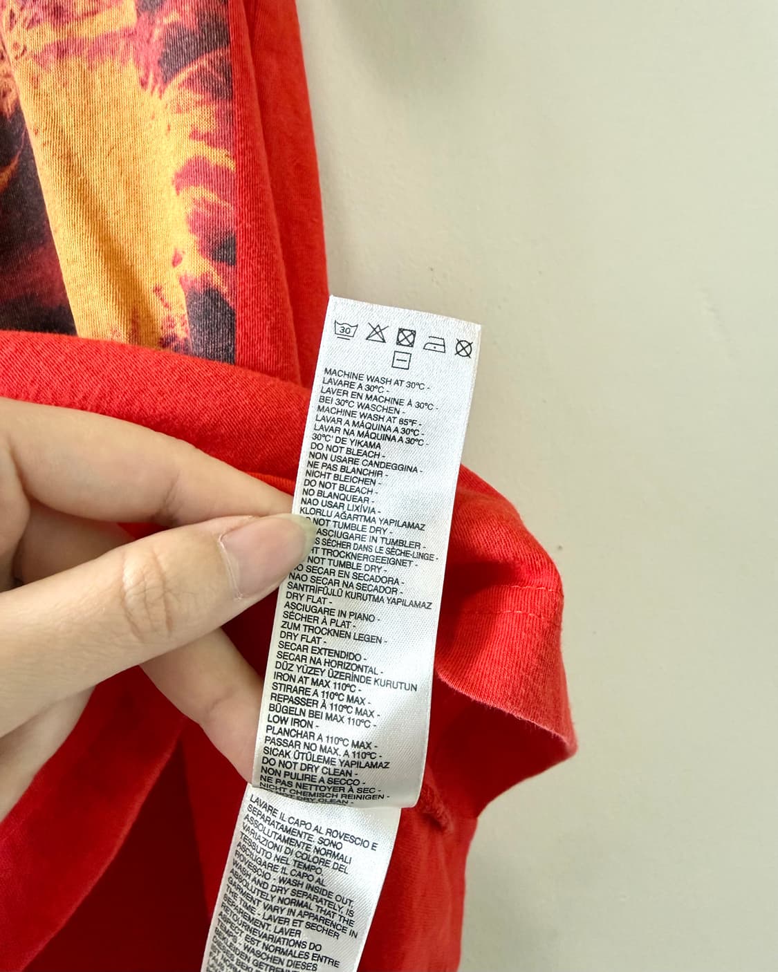 디젤 레드 팜트리 그래픽 티셔츠 상품이미지5