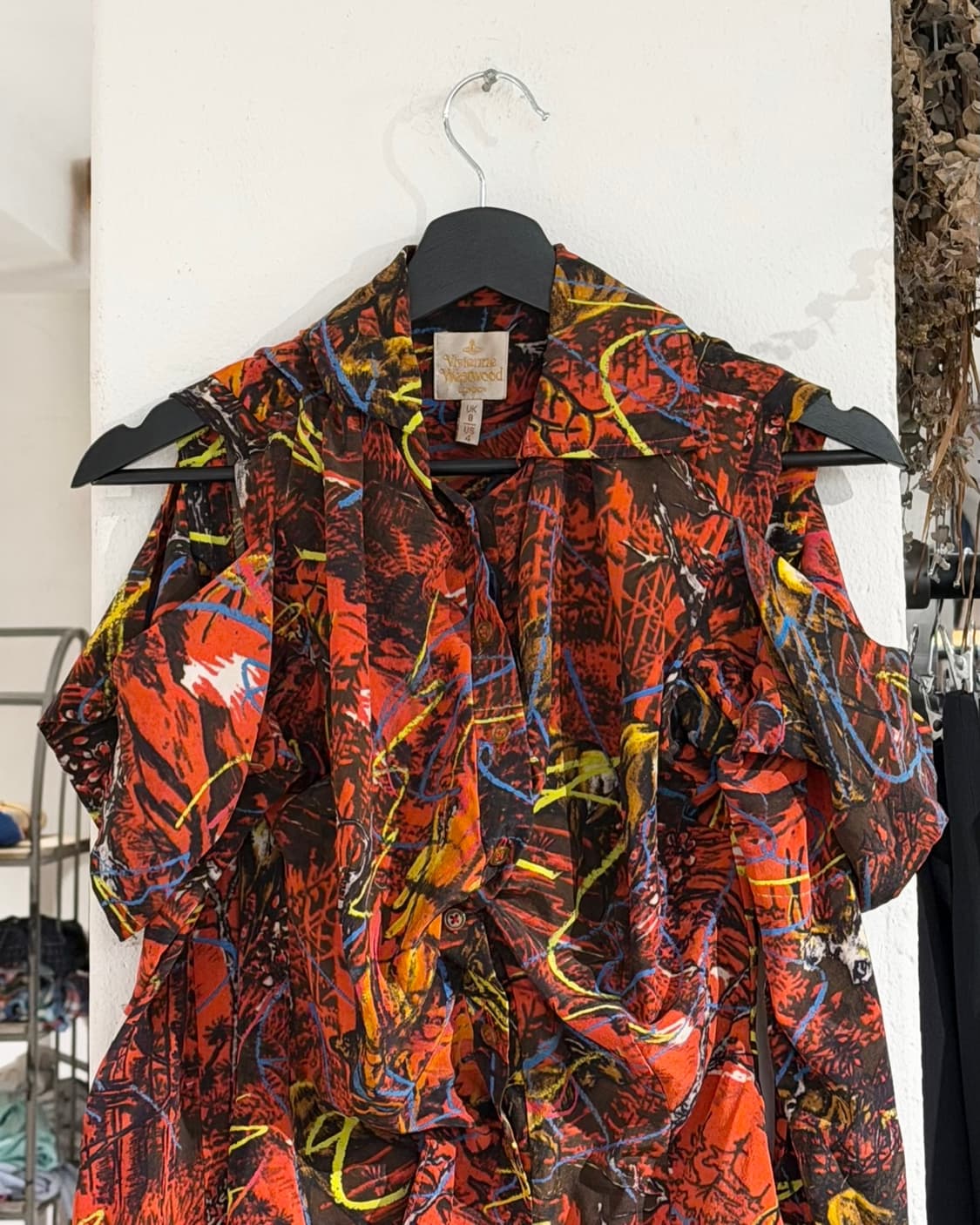 비비안웨스트우드 레드 fw10 프린팅 오픈숄더 실크 셔츠 상품이미지4