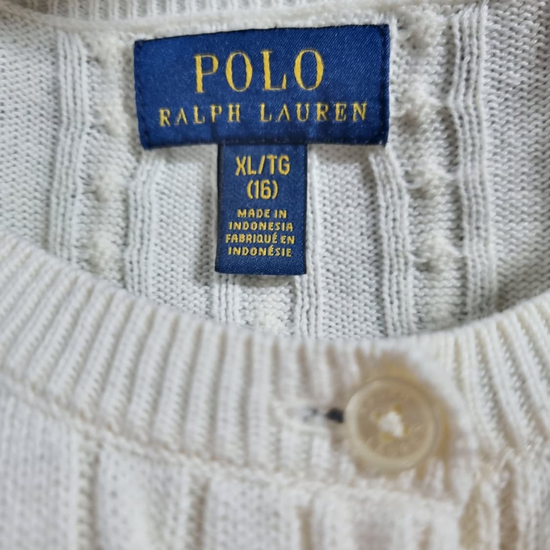 폴로 랄프로렌 케이블 니트 가디건 화이트 상품이미지5
