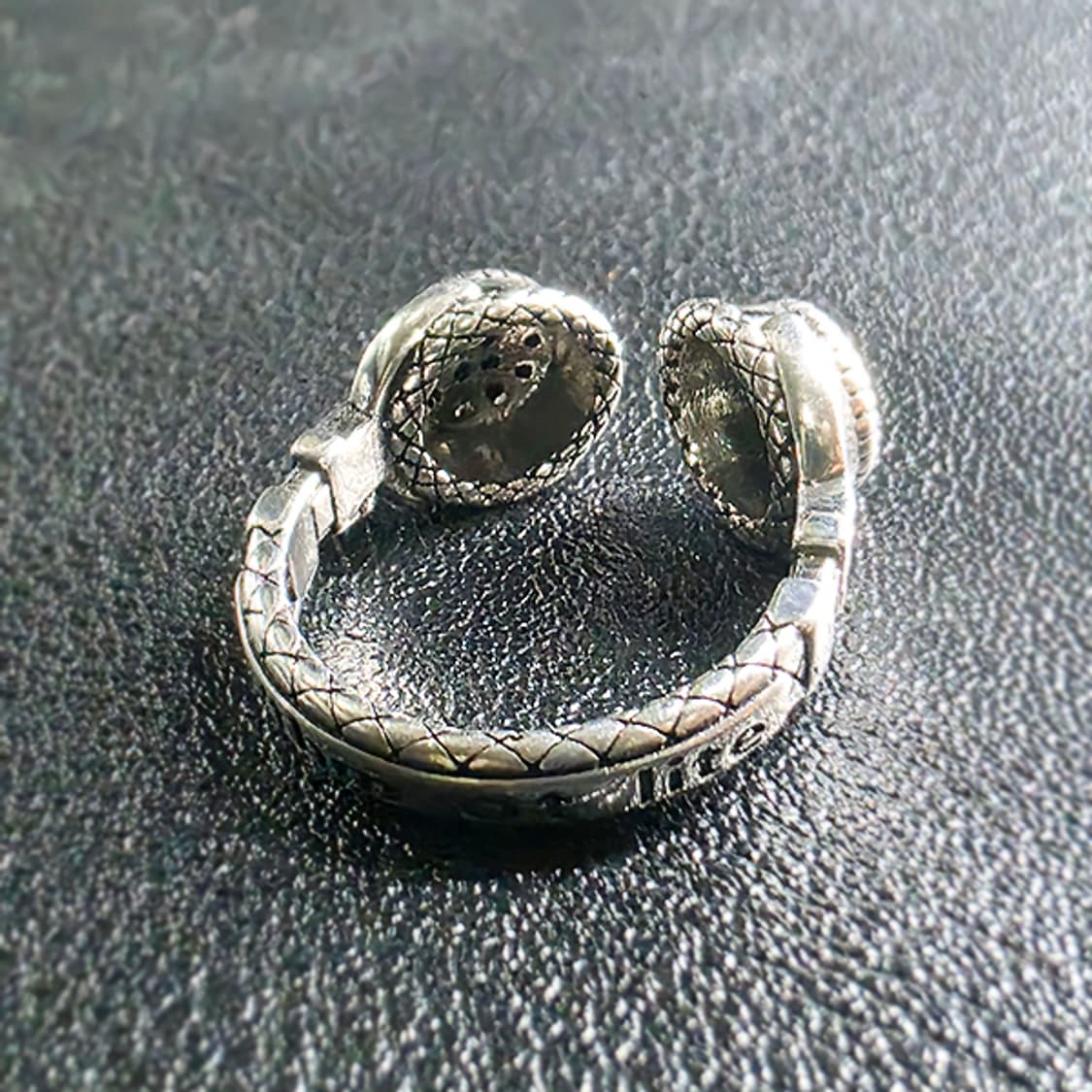 Cymatic 실버 남자 엔틱 빈티지 명품 사이버펑크 헤드셋 반지 상품이미지4