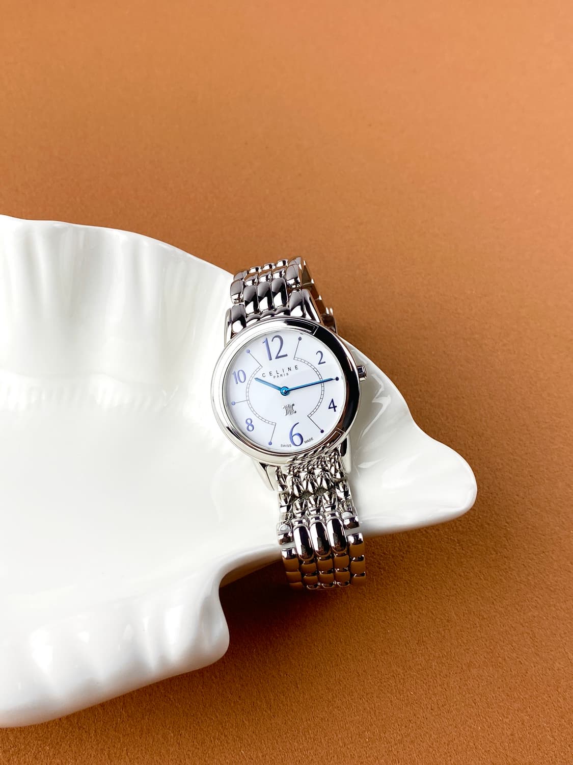 CELINE white round steel watch UNISEX 상품이미지2