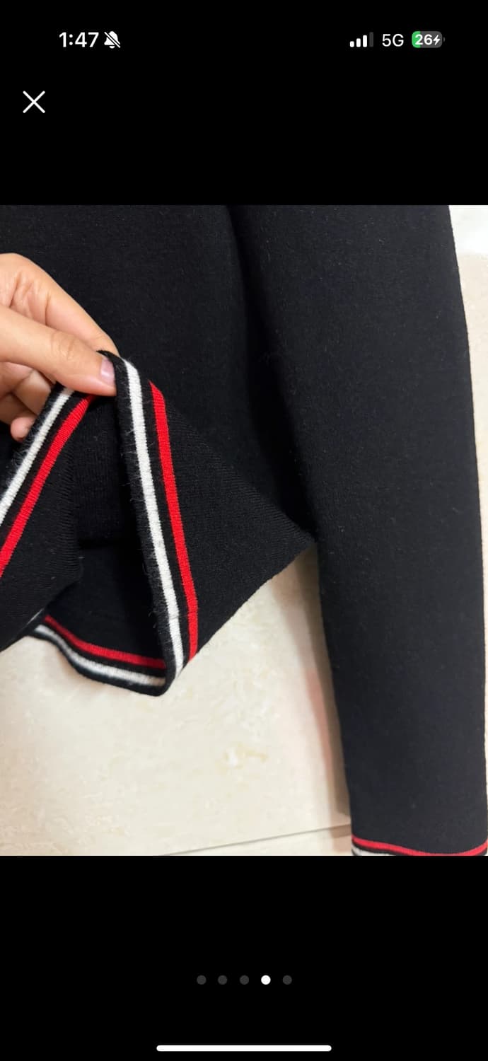 블랙 배색 브이넥 크롭 가디건 상품이미지4